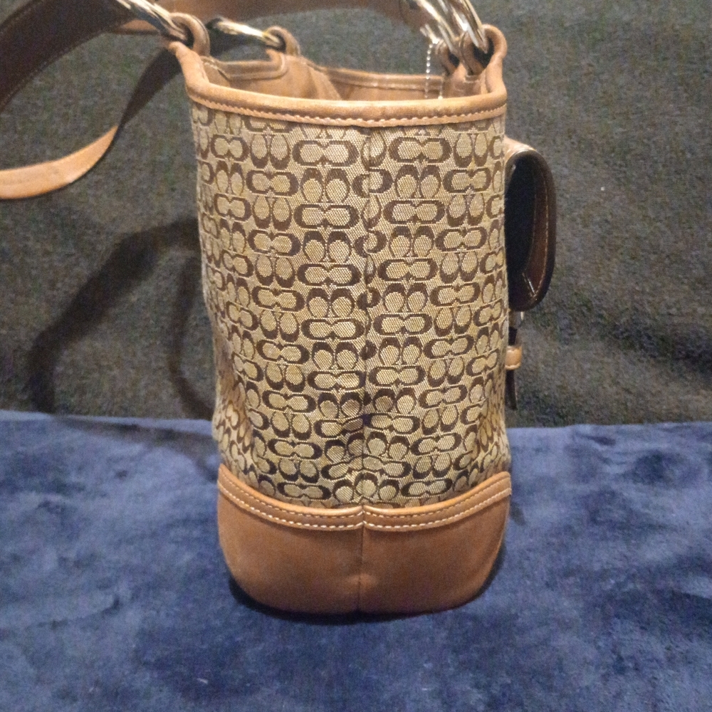 Vintage Coach Soho Classic Brown Signature C Camel Tan Leather Sm Tote Bag - Picture 4 of 15